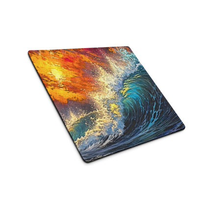 Vibrant Pixel Art Abstract Rainbow Mouse Pad - Gaming Mouse Pad Rainbow Abstract Desk Energetic Vibrant Tech Chic Digital Art