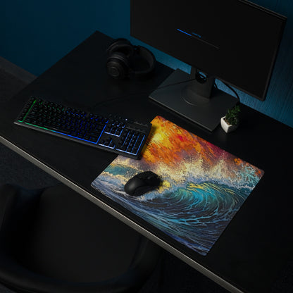 Vibrant Pixel Art Abstract Rainbow Mouse Pad - Gaming Mouse Pad Rainbow Abstract Desk Energetic Vibrant Tech Chic Digital Art