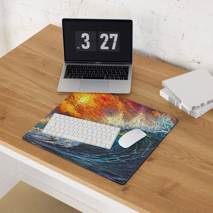 Vibrant Pixel Art Abstract Rainbow Mouse Pad - Gaming Mouse Pad Rainbow Abstract Desk Energetic Vibrant Tech Chic Digital Art