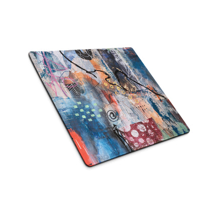 Abstract Graffiti Art Mouse Pad - Abstract Graffiti Art Blue Teal Gaming Setup Bold Urban Decor Gaming Mat