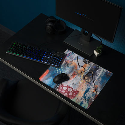 Abstract Graffiti Art Mouse Pad - Abstract Graffiti Art Blue Teal Gaming Setup Bold Urban Decor Gaming Mat