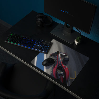 Racing Car Wide Gaming Mouse Pad - Racing Car Blue Black Gray Gaming Desk Dynamic Tech Office Racing Mouse Pad