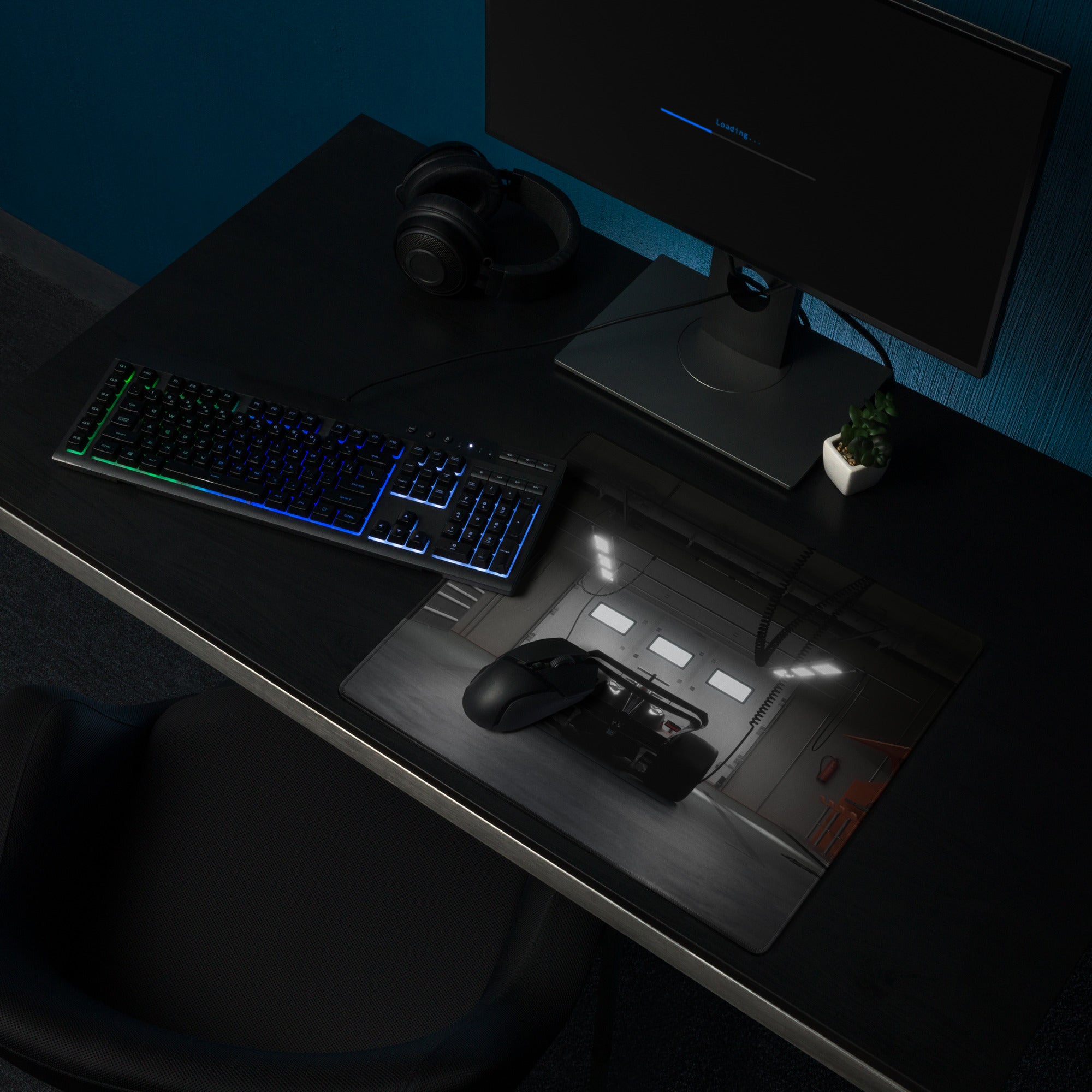 Racecar Black Gaming Mouse Pad - Racecar Black Gaming Modern Intense Industrial Large Non Slip Edge Stitch Photo Print