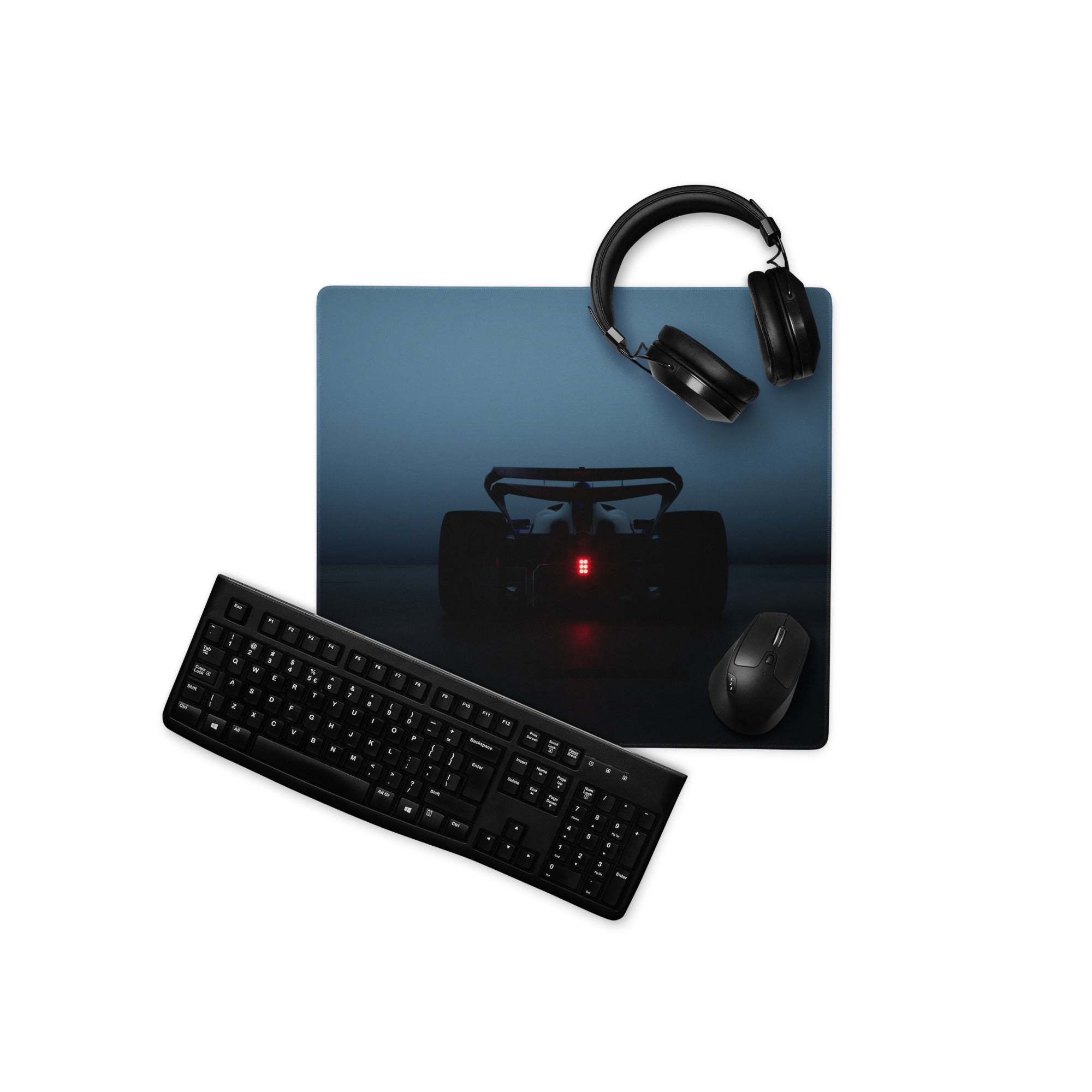Midnight Racer Blue Mouse Pad - Racing Car Blue Gaming Mouse Pad Modern Dynamic Mood Minimalist Style Digital Print