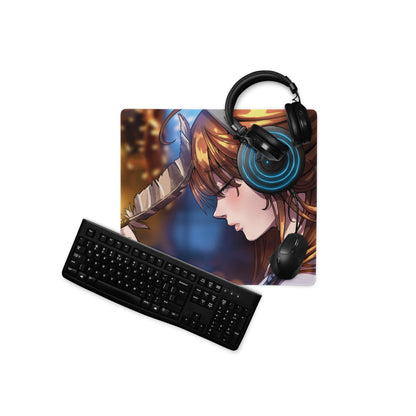 Vivid Anime Archer Mouse Pad - Anime Archer Girl Blue Gaming Desk Art Energetic Mood, Modern Gaming Decor