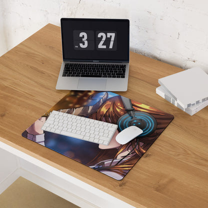 Vivid Anime Archer Mouse Pad - Anime Archer Girl Blue Gaming Desk Art Energetic Mood, Modern Gaming Decor