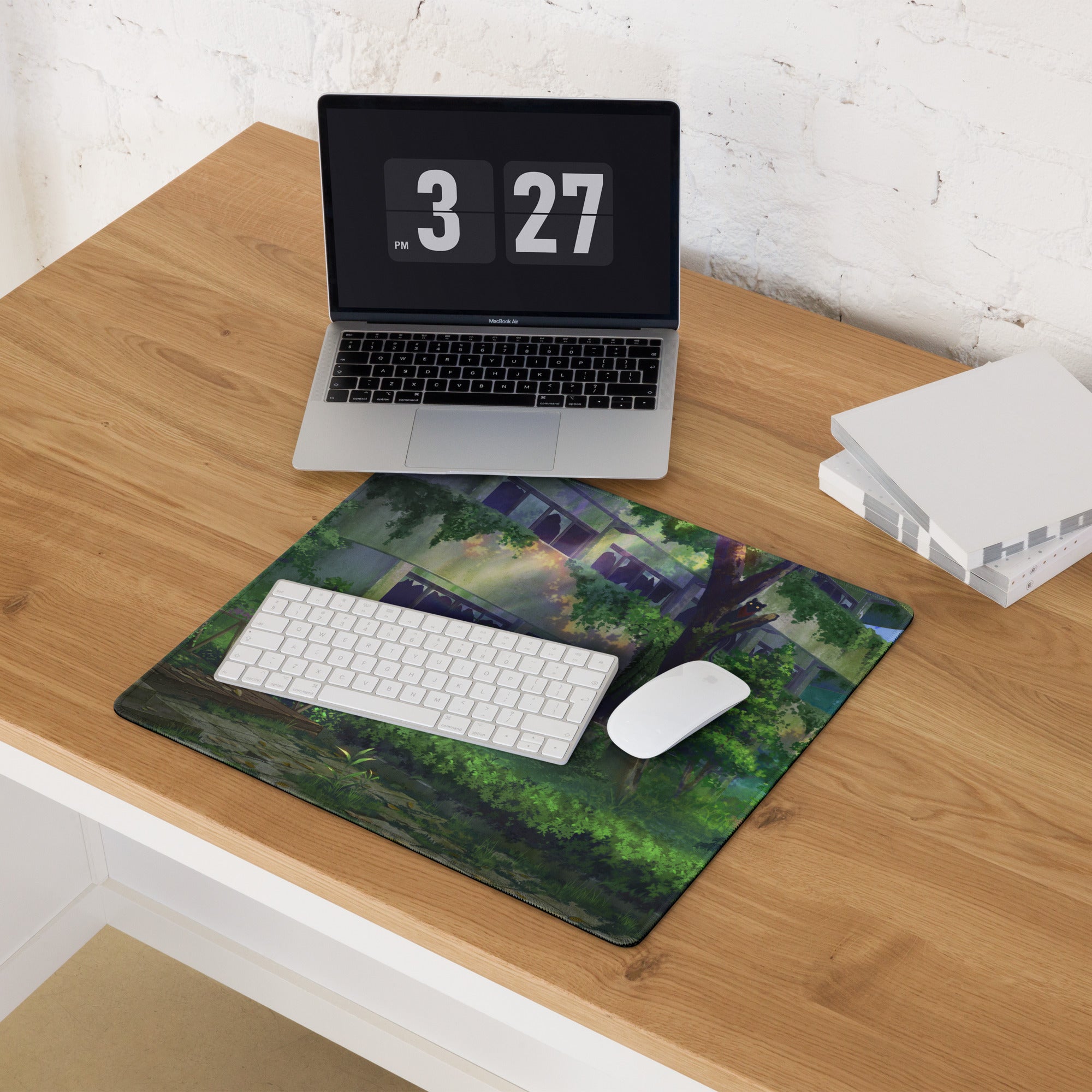 Verdant Jungle Scene Mouse Pad - Mouse Pad Jungle Green Desktop Gaming Art Calm Lush Nature Inspired Jungle Desk Accessory