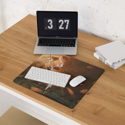 Storm Umbrella Nightfall Desk Pad - Mouse Pad Brown Orange Gradient For Gaming Dreamy Mood Surreal Esports Gift Digital