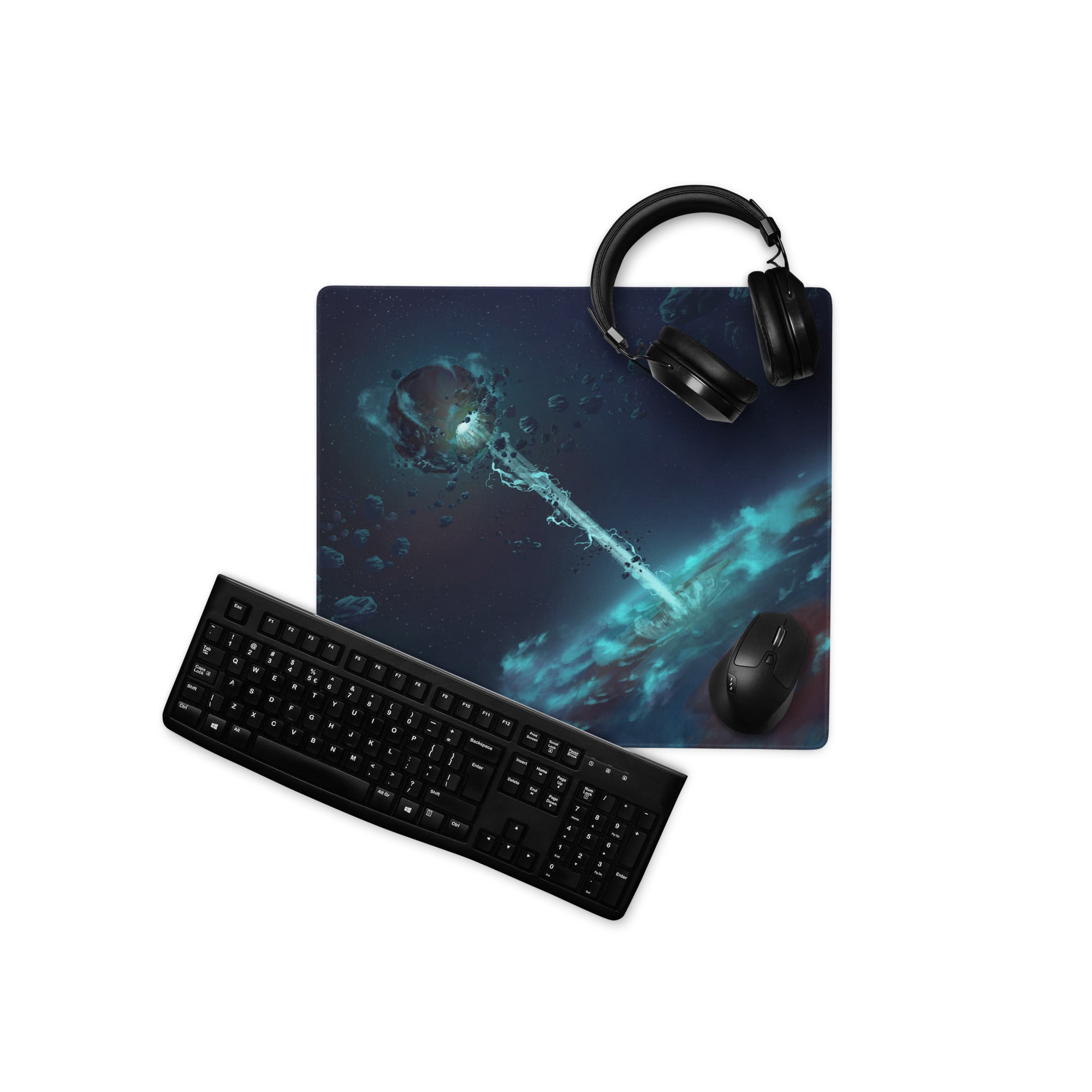 Cosmic Space Gaming Mouse Pad - Space Themed Mouse Pad Deep Blue Gaming Desk Modern Cosmic Mood Futuristic
