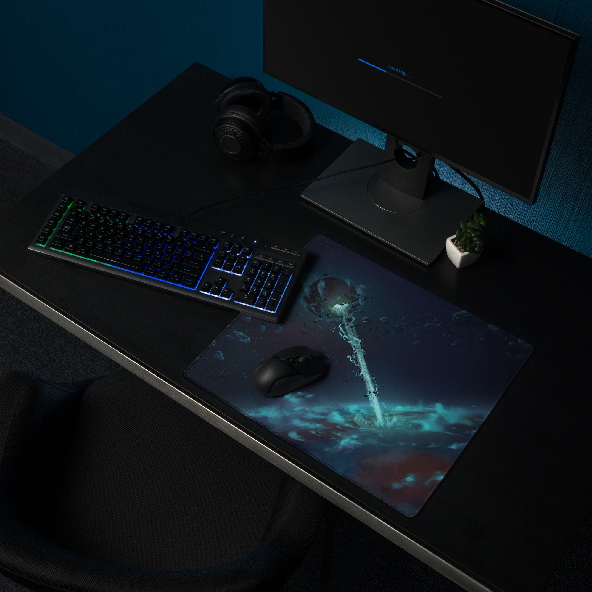 Cosmic Space Gaming Mouse Pad - Space Themed Mouse Pad Deep Blue Gaming Desk Modern Cosmic Mood Futuristic