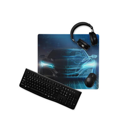 Hypertech Gaming Mouse Pad - Gaming Mouse Pad Blue Desk Futuristic Tech Mood Cyberpunk Office Decor Digital Art
