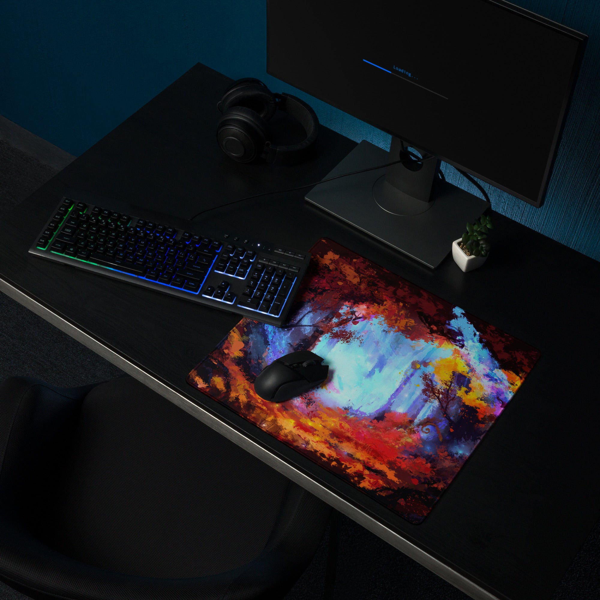 Vibrant Abstract Art Mouse Pad - Mouse Pad Abstract Multicolor For Gaming Desk Vibrant Mood, Contemporary Decor