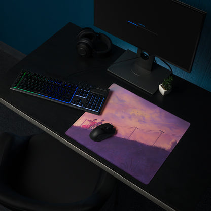 Pastel Sunset Path Mouse Pad - Mouse Pad Purple Pink Gradient Desk Setup Dreamy Modern Gaming Desk Digital Print