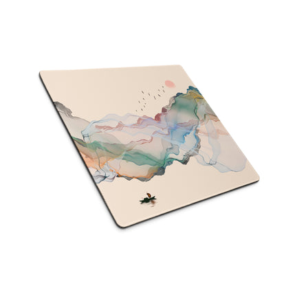 Pastel Mountain Dream Desk Pad - Mountain Landscape Mouse Pad Pastel Teal Serene Minimalist Office Desk Watercolor