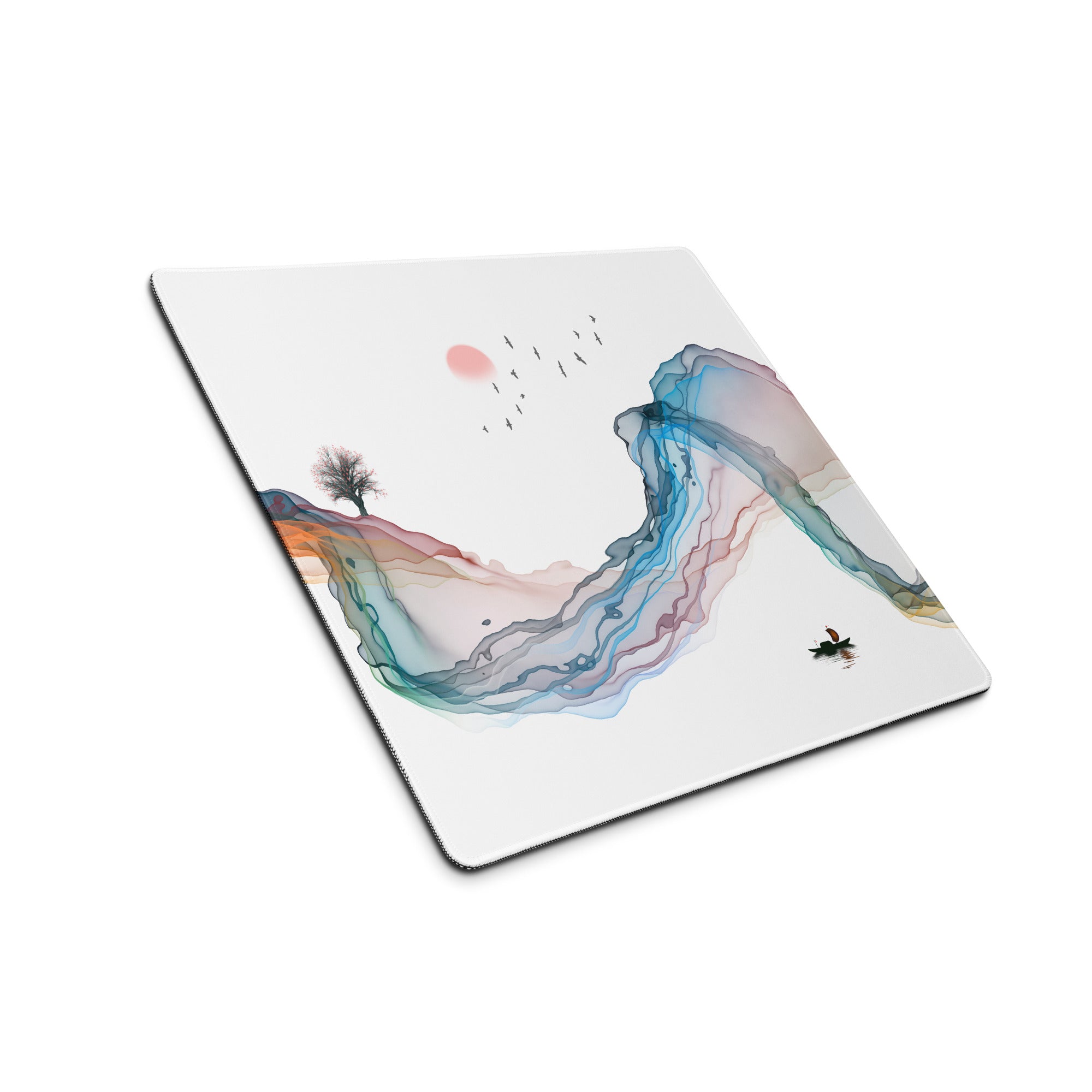 Aurora Mist Abstract Gaming Mouse Pad - Gaming Mouse Pad Multicolor Abstract Desk Mat For PC Setup Modern Minimalist