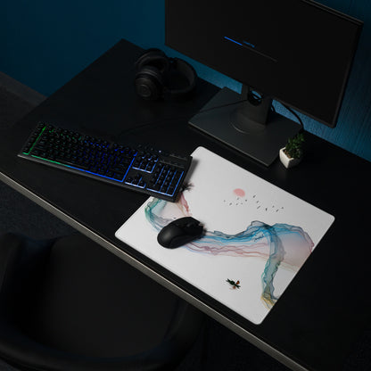 Aurora Mist Abstract Gaming Mouse Pad - Gaming Mouse Pad Multicolor Abstract Desk Mat For PC Setup Modern Minimalist