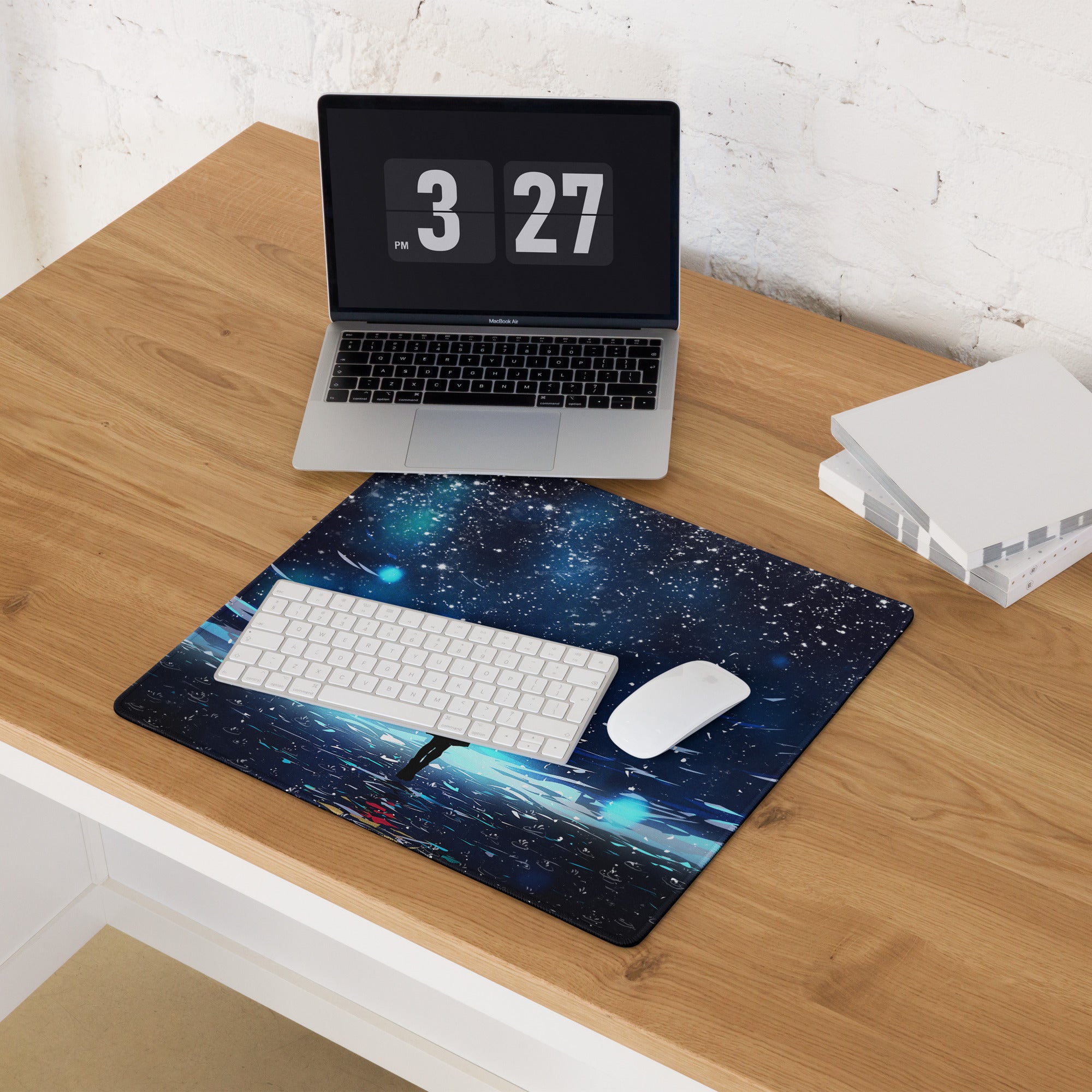 Cosmic Night Sky Gaming Mouse Pad - Mouse Pad Blue Black Desktop Space Epic Atmospheric Space Decor Desk Mat Digital Art