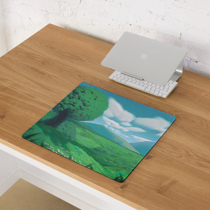 Azure Forest Landscape Mouse Pad - Landscape Mouse Pad Blue Green Desk Nature Calm Mood Minimalist Decor