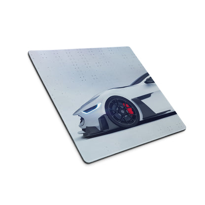 Velocity Car Themed Pad - Car White Silver Desk Modern Sleek Futuristic Minimalist High-Tech Esports Setup Photo
