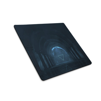 Midnight Blue Neon Geometry Mouse Pad - Gaming Mouse Pad Blue Neon Futuristic Moody Neon Tech Decor Cyberpunk