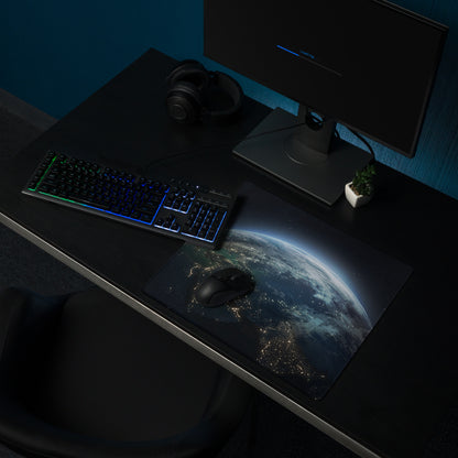 Cosmic Earth Gaming Mouse Pad - Earth Blue Space Gaming Desk Modern Cosmic Mood Minimalist Desk Decor Space Pad Digital