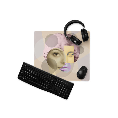 Geometric Pop Art Mouse Pad - Gaming Mouse Pad Pastel Pink Desk Abstract Calm Mood Minimalist Large Desk Mat Non Slip