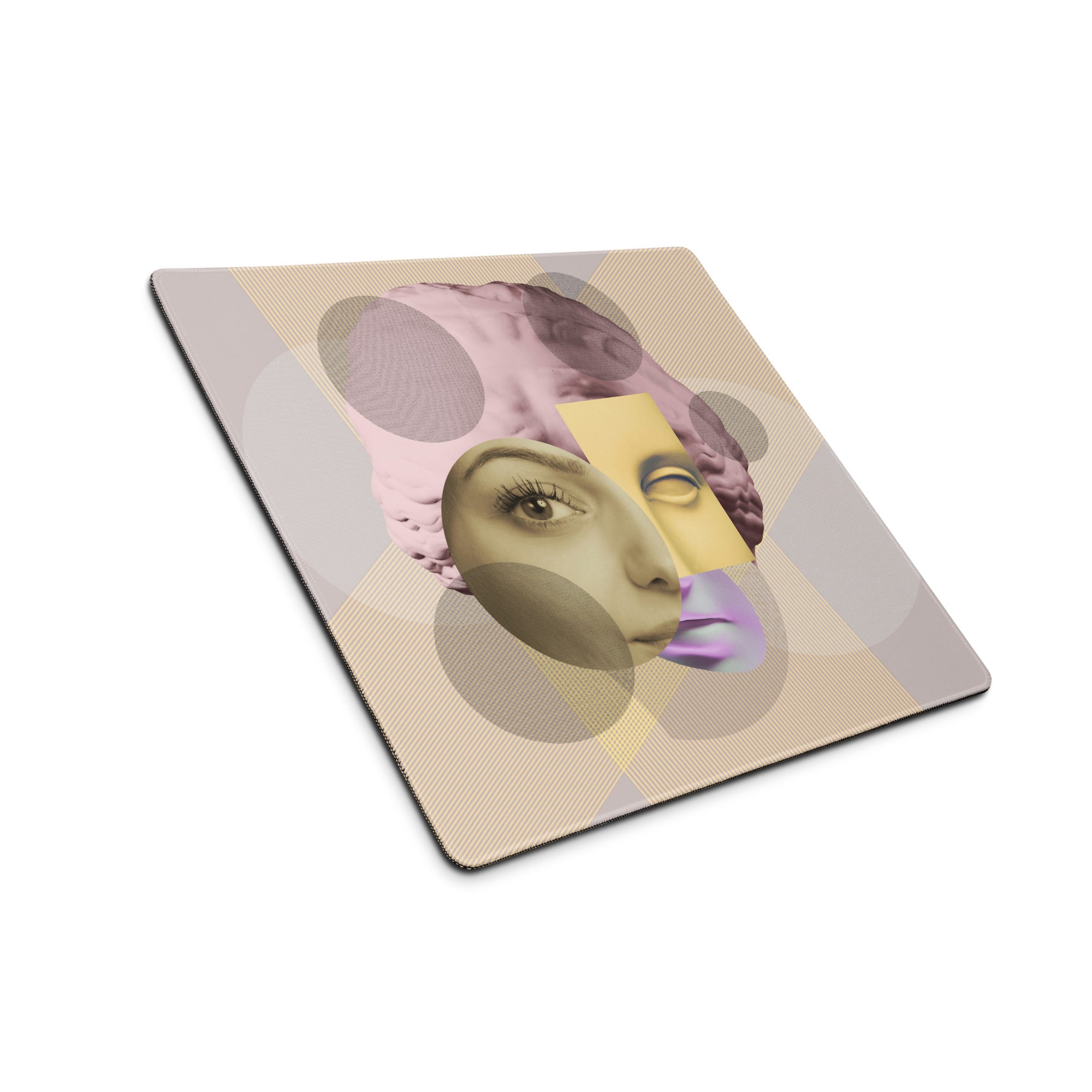 Geometric Pop Art Mouse Pad - Gaming Mouse Pad Pastel Pink Desk Abstract Calm Mood Minimalist Large Desk Mat Non Slip