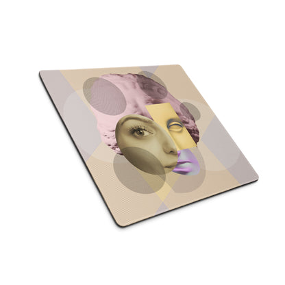 Geometric Pop Art Mouse Pad - Gaming Mouse Pad Pastel Pink Desk Abstract Calm Mood Minimalist Large Desk Mat Non Slip