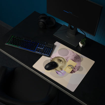 Geometric Pop Art Mouse Pad - Gaming Mouse Pad Pastel Pink Desk Abstract Calm Mood Minimalist Large Desk Mat Non Slip