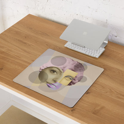 Geometric Pop Art Mouse Pad - Gaming Mouse Pad Pastel Pink Desk Abstract Calm Mood Minimalist Large Desk Mat Non Slip