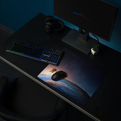 Cosmic Astronaut Desk Pad - Astronaut Space Scene Orange Blue Desk Setup Epic Mood Office Gaming Niche Digital Art