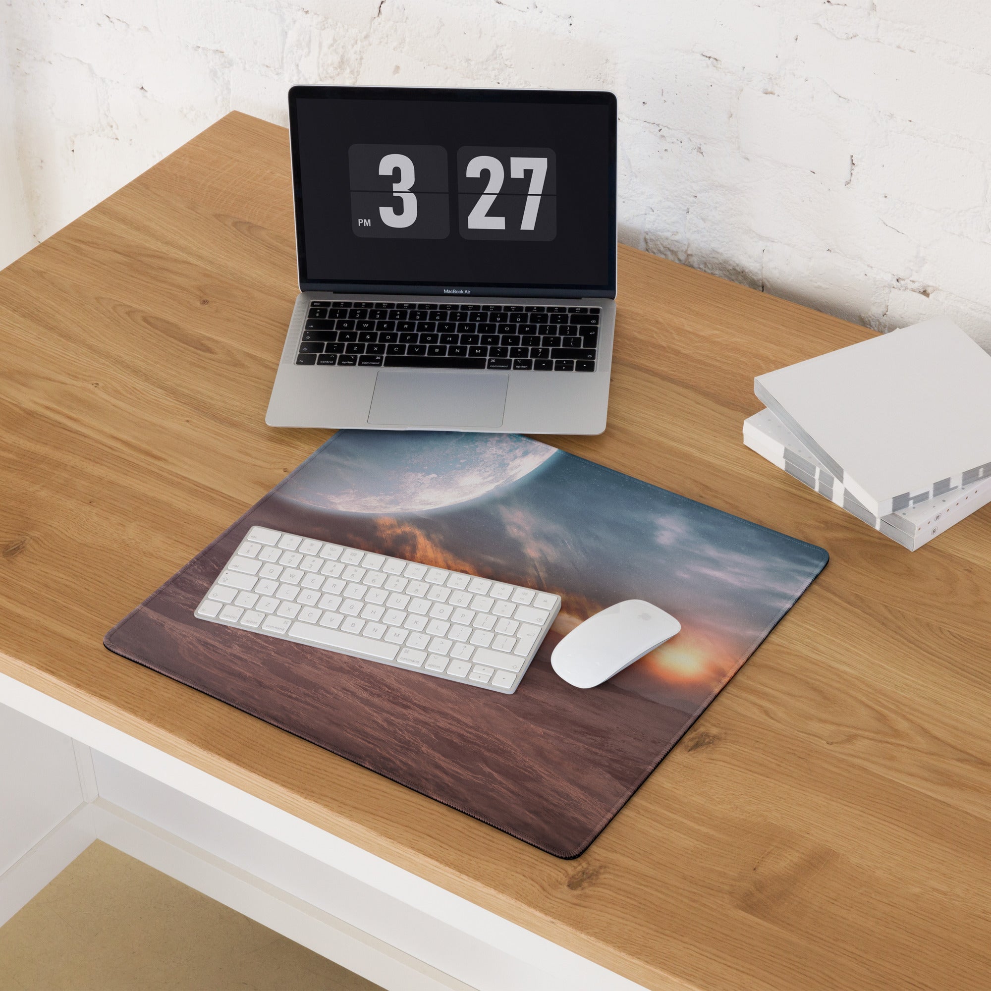Cosmic Ocean Blue Planet Mouse Pad - Space Blue Desk Mouse Pad For Gaming Epic Cosmic Mood SciFi Decor Large Edge