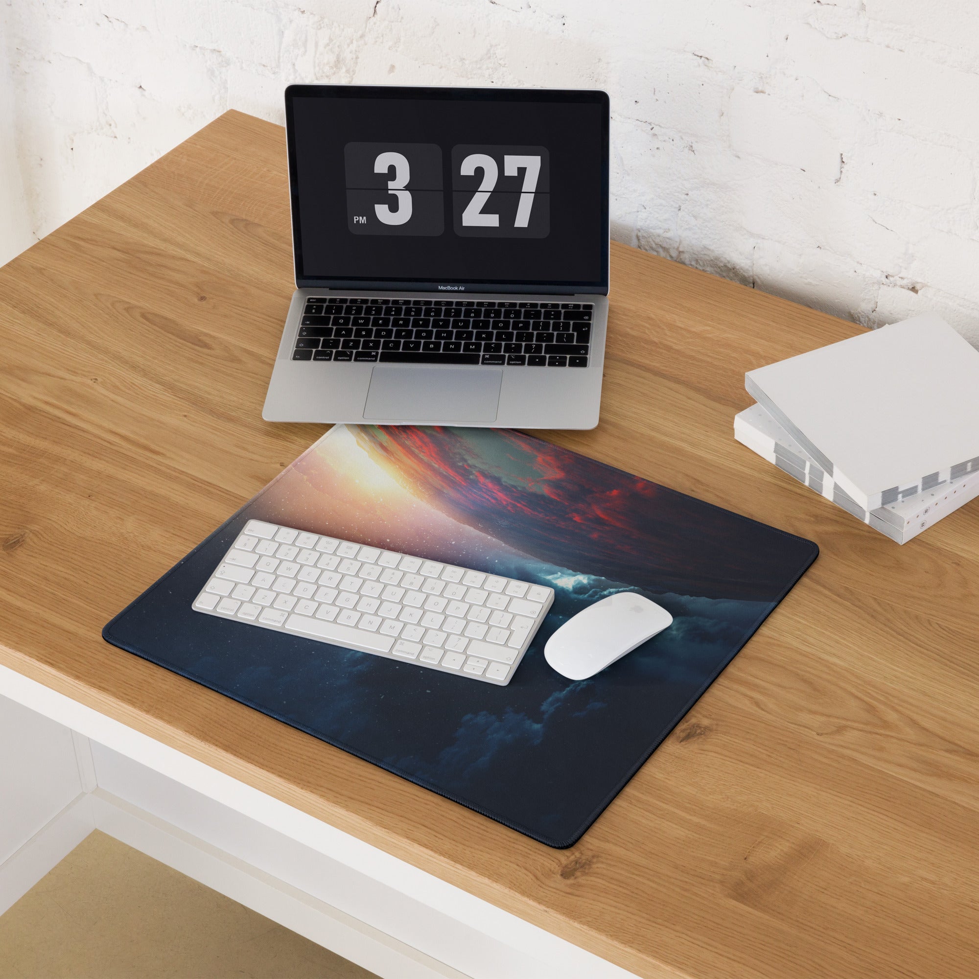 Cosmic Night Gaming Mouse Pad - Gaming Mouse Pad Cosmic Blue Black Desk Modern Immersive Mood Tech Decor Non Slip Printed