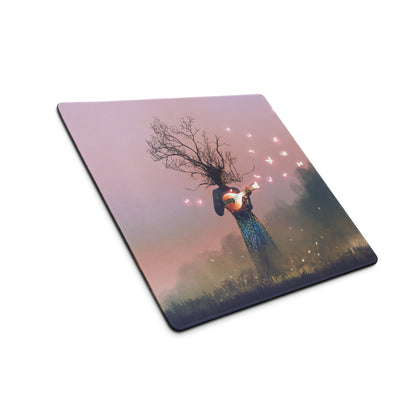 Dreamscape Guitar Tree Mouse Pad - Mouse Pad Large For Gaming Desk Pink Purple Surreal Digital Art Dreamy Mood Decor