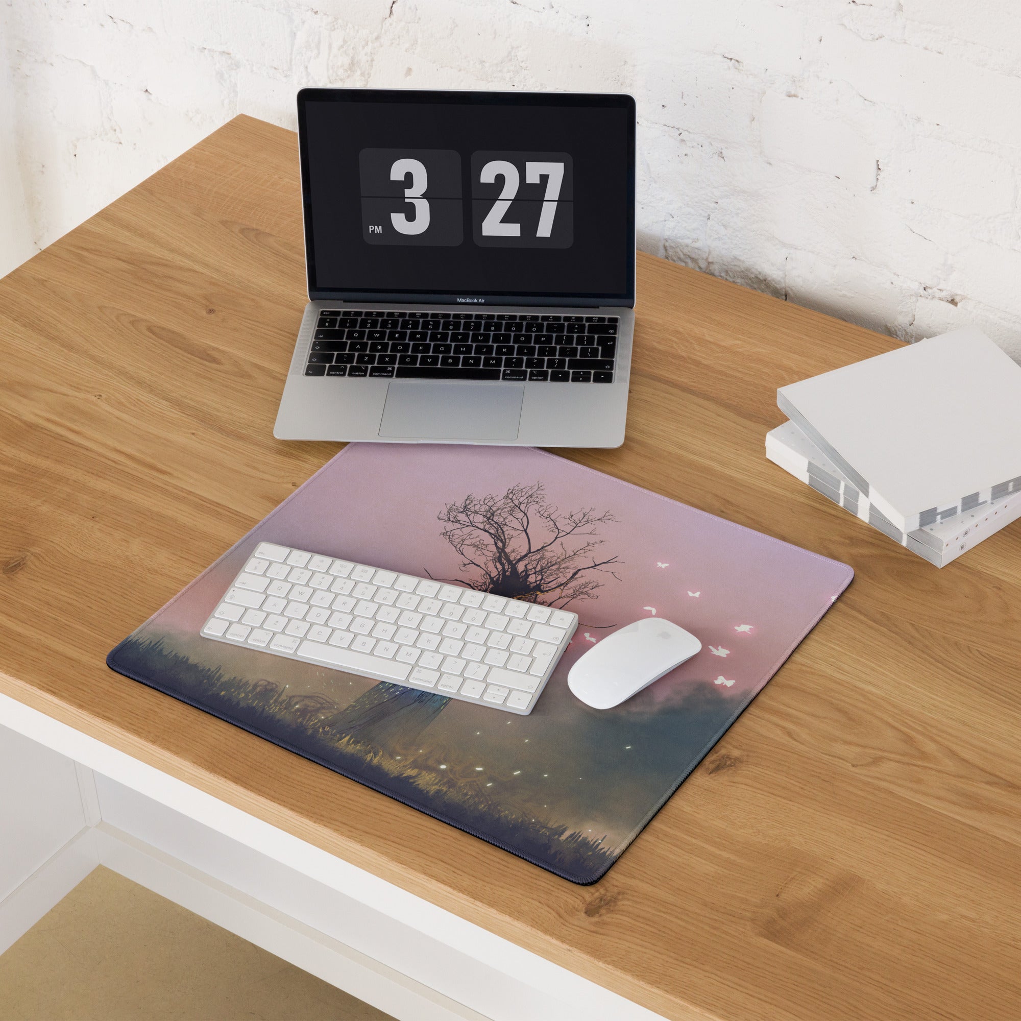 Dreamscape Guitar Tree Mouse Pad - Mouse Pad Large For Gaming Desk Pink Purple Surreal Digital Art Dreamy Mood Decor