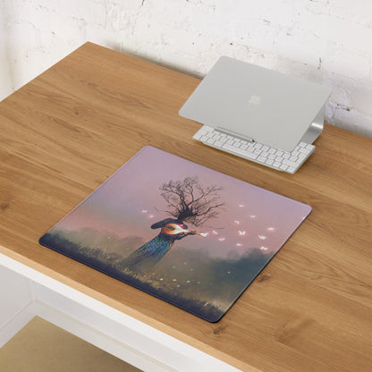 Dreamscape Guitar Tree Mouse Pad - Mouse Pad Large For Gaming Desk Pink Purple Surreal Digital Art Dreamy Mood Decor