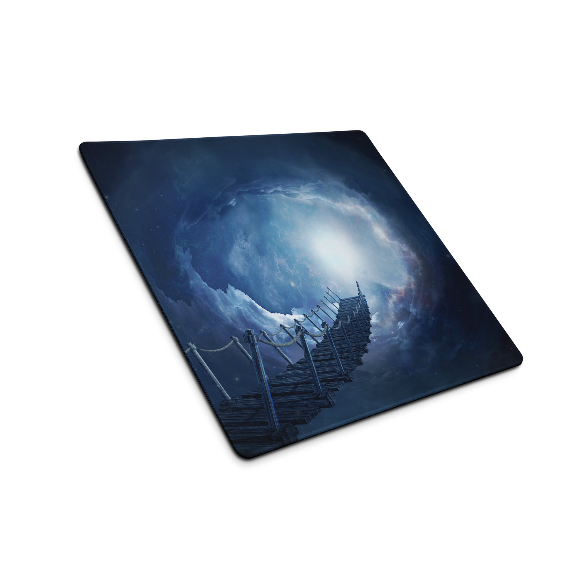 Cosmic Bridge Gaming Mouse Pad - Cosmic Bridge Deep Blue Gaming Desk Cinematic Epic Mood SciFi Modern Space Pad Art