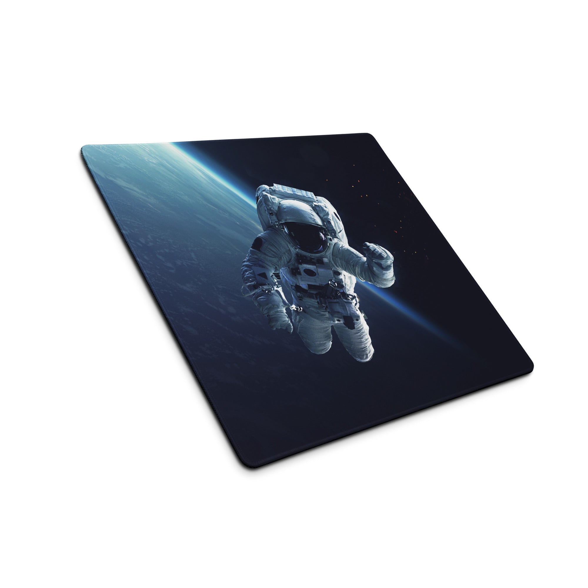 Cosmic Space Odyssey Gaming Mouse Pad - Astronaut Space Blue Black Gaming Mat Cinematic Sci Fi Moody Futuristic Space Themed Desk Mat
