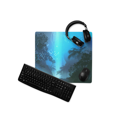 Azure Jungle Gaming Mouse Pad - Gaming Mouse Pad Blue Gradient Desk Setup Modern Calm Mood Minimalist Decor for Gamers