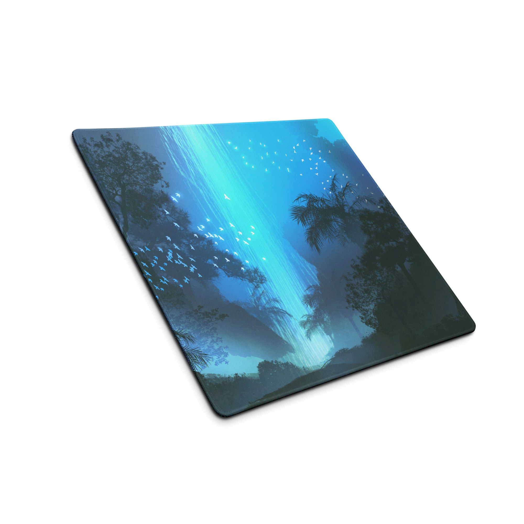 Azure Jungle Gaming Mouse Pad - Gaming Mouse Pad Blue Gradient Desk Setup Modern Calm Mood Minimalist Decor for Gamers