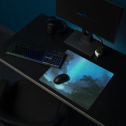 Azure Jungle Gaming Mouse Pad - Gaming Mouse Pad Blue Gradient Desk Setup Modern Calm Mood Minimalist Decor for Gamers