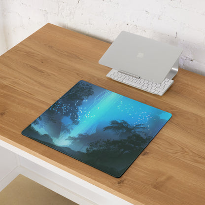 Azure Jungle Gaming Mouse Pad - Gaming Mouse Pad Blue Gradient Desk Setup Modern Calm Mood Minimalist Decor for Gamers