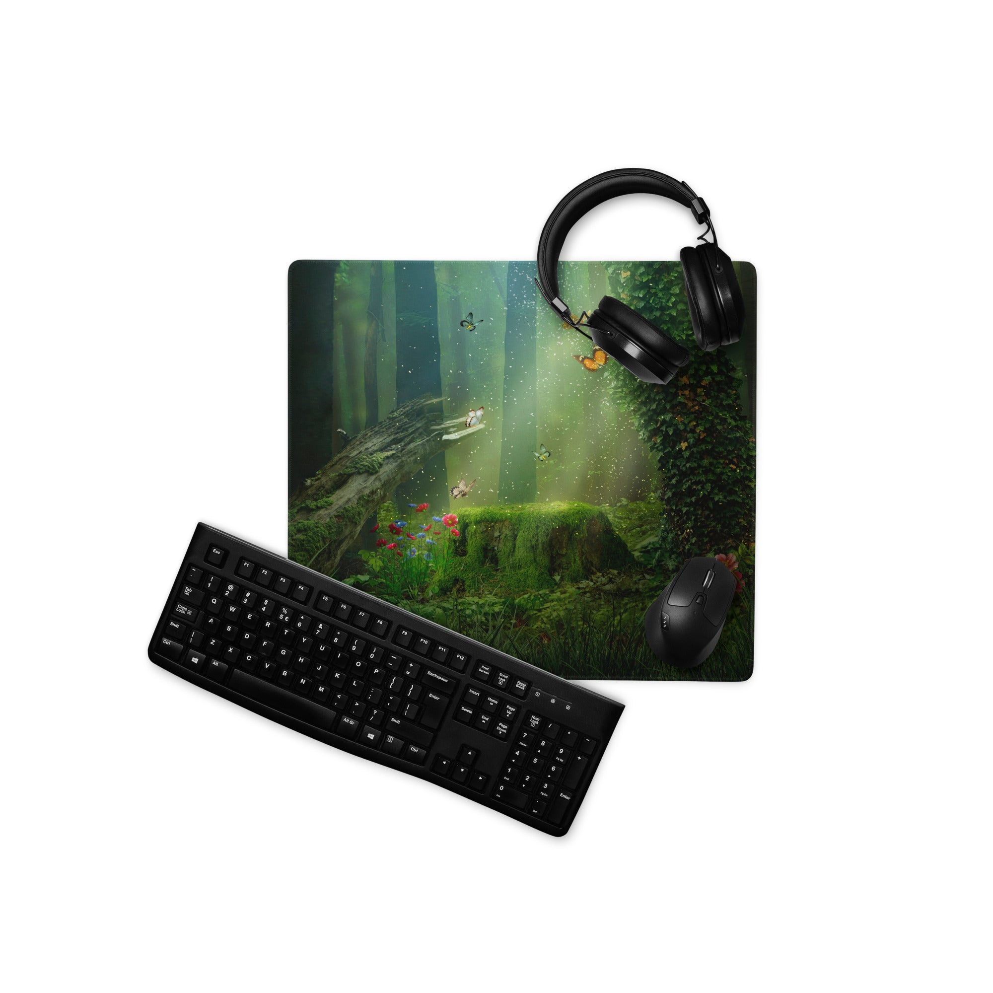 Enchanted Forest Mouse Pad - Forest Scene Green Mouse Pad For Gaming Whimsical Mood Forest Themed Non Slip Digital