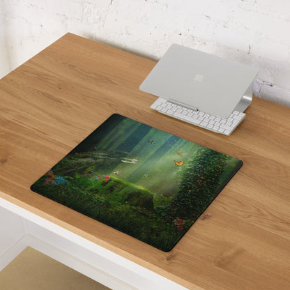 Enchanted Forest Mouse Pad - Forest Scene Green Mouse Pad For Gaming Whimsical Mood Forest Themed Non Slip Digital