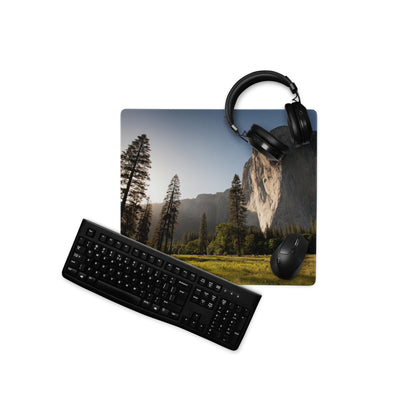 Forest Vista Scenic Mouse Pad - Forest Landscape Green Blue Home Office Minimalist Calm Mood, Nature Decor, Desk Mat