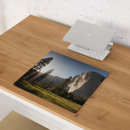 Forest Vista Scenic Mouse Pad - Forest Landscape Green Blue Home Office Minimalist Calm Mood, Nature Decor, Desk Mat