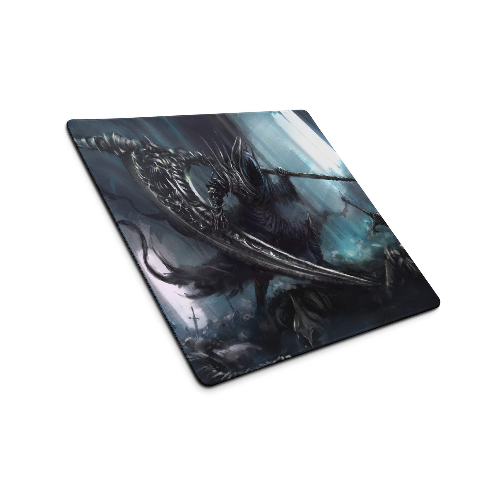 Epic Dark Fantasy Battle Mouse Pad - Gaming Mouse Pad Blue Black Dark Fantasy Digital Art Intense Mood Esports Decor