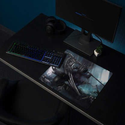 Epic Dark Fantasy Battle Mouse Pad - Gaming Mouse Pad Blue Black Dark Fantasy Digital Art Intense Mood Esports Decor