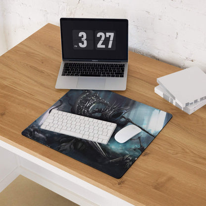 Epic Dark Fantasy Battle Mouse Pad - Gaming Mouse Pad Blue Black Dark Fantasy Digital Art Intense Mood Esports Decor