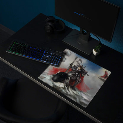 Epic Fantasy Knight Mouse Pad - Knight Battle Mouse Pad Black Red Desk Epic Mood Dark Esports Dota CSGO Digital
